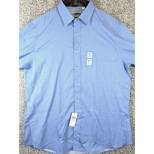 Nick Graham Everywhere Button Down Shirt Men's Size Large Blue L/S Allover Print